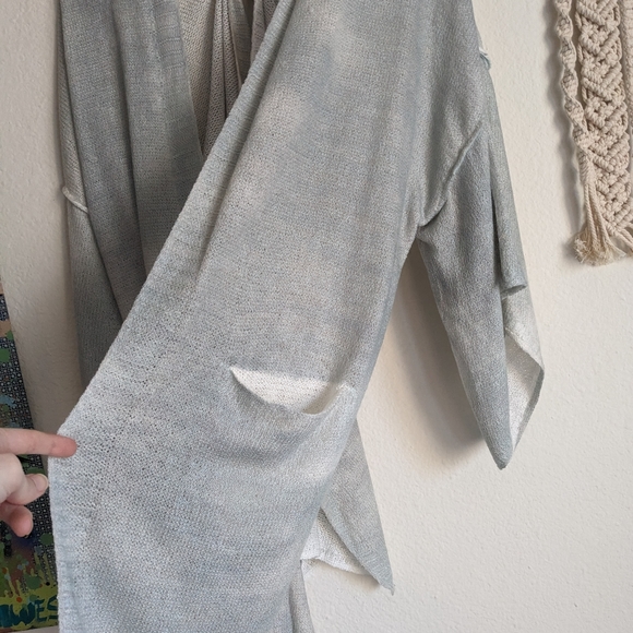 POL Light Green Unique Open Front Tie Back Cardigan Sz L - Picture 6 of 10